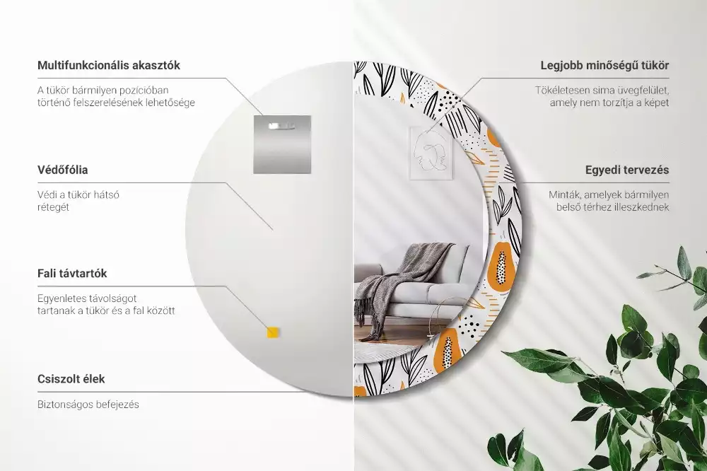 Espelho decorativo redondo Mamões