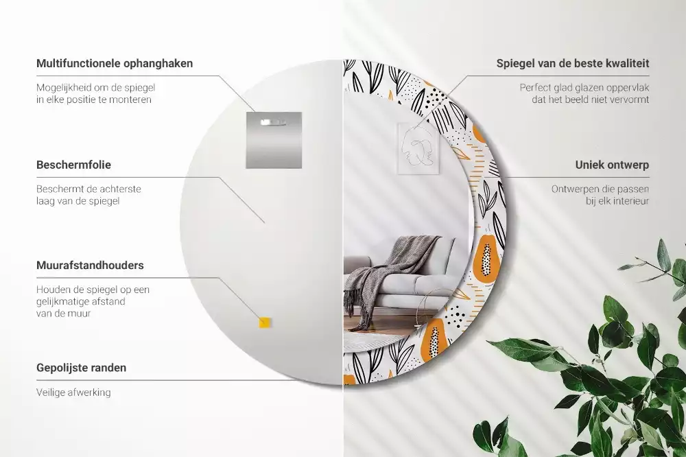 Espelho decorativo redondo Mamões