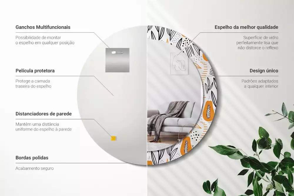 Espelho decorativo redondo Mamões