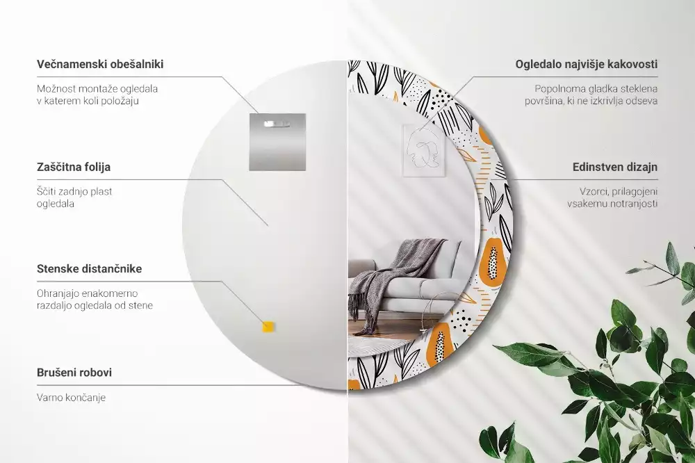 Espelho decorativo redondo Mamões