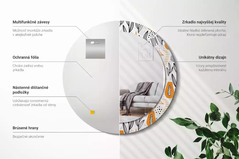 Espelho decorativo redondo Mamões