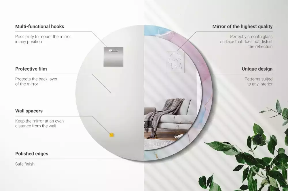 Espelho redondo decorativo Estilo mármore