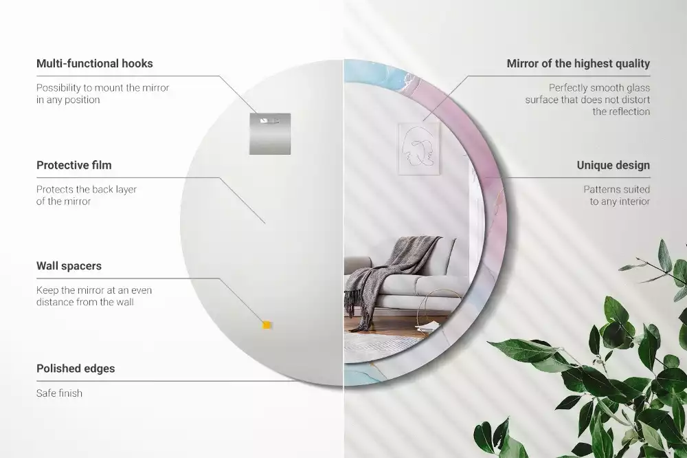 Espelho redondo decorativo Estilo mármore