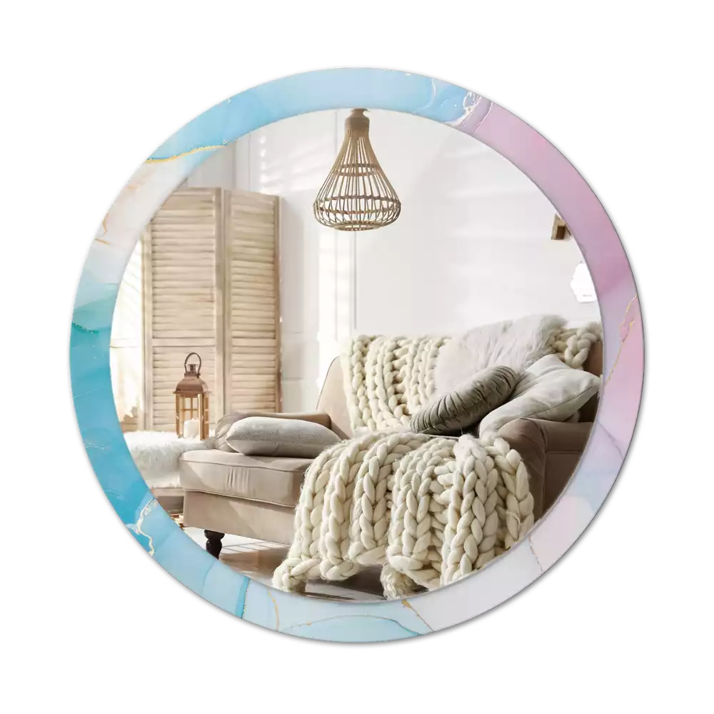 Espelho redondo decorativo Estilo mármore