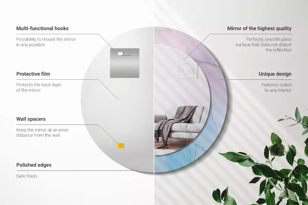 Espelho redondo decorativo Estilo mármore