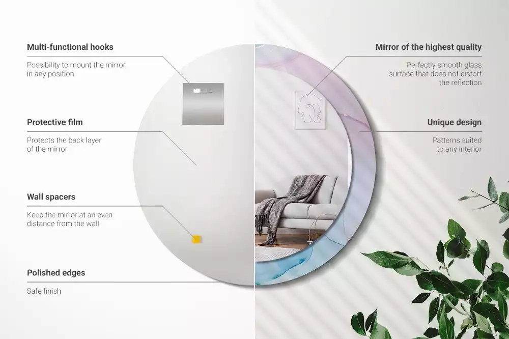 Espelho redondo decorativo Estilo mármore