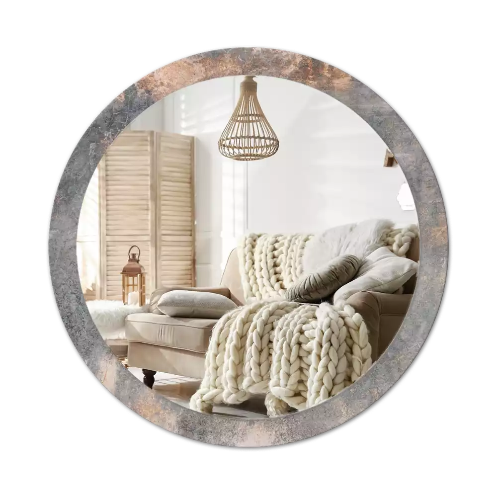 Espelho decorativo redondo Concreto vintage