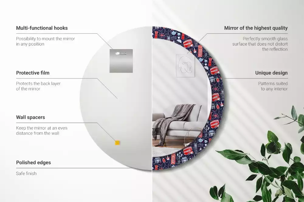 Espelho redondo decorativo Londres