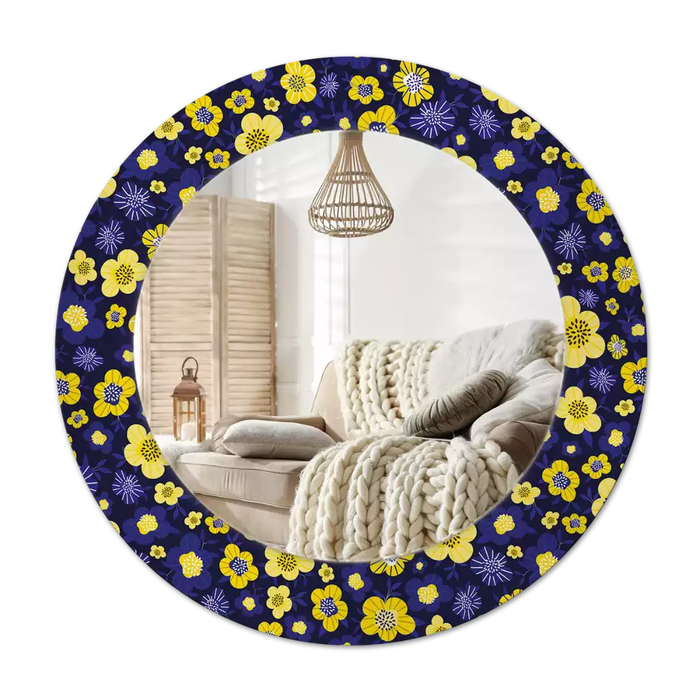 Espelho redondo decorativo Pequenas flores