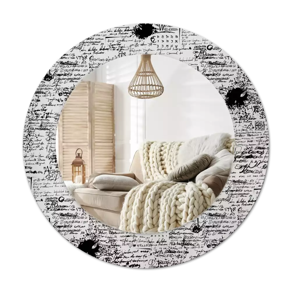 Espelho redondo decorativo Rabiscos