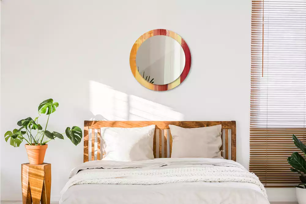 Espelho decorativo redondo Pintura abstrata