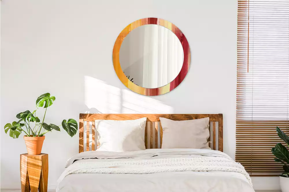 Espelho decorativo redondo Pintura abstrata