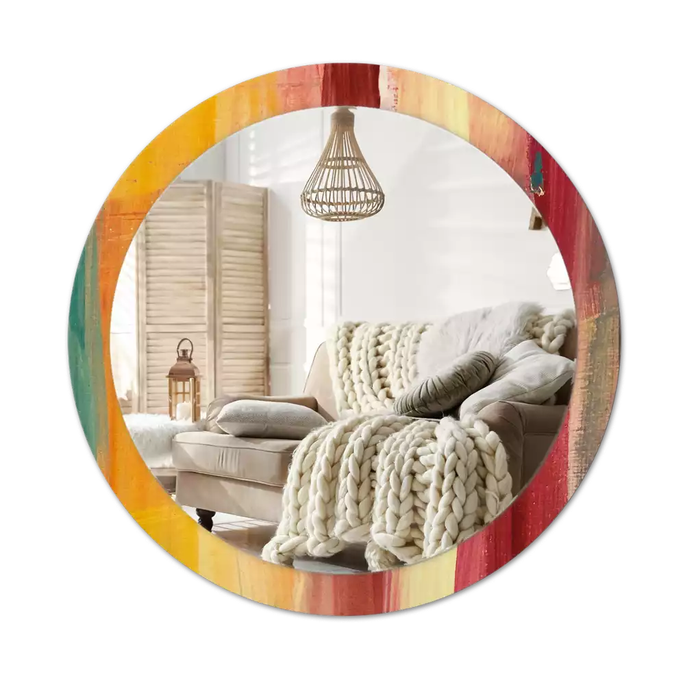 Espelho decorativo redondo Pintura abstrata