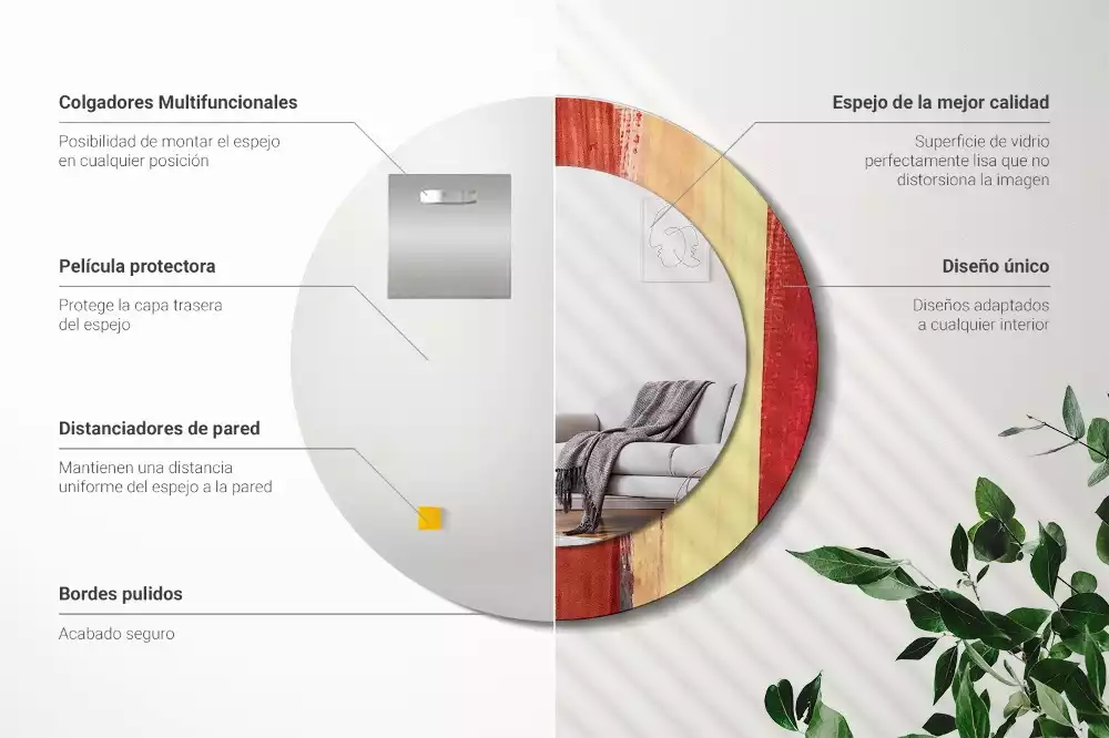 Espelho decorativo redondo Pintura abstrata