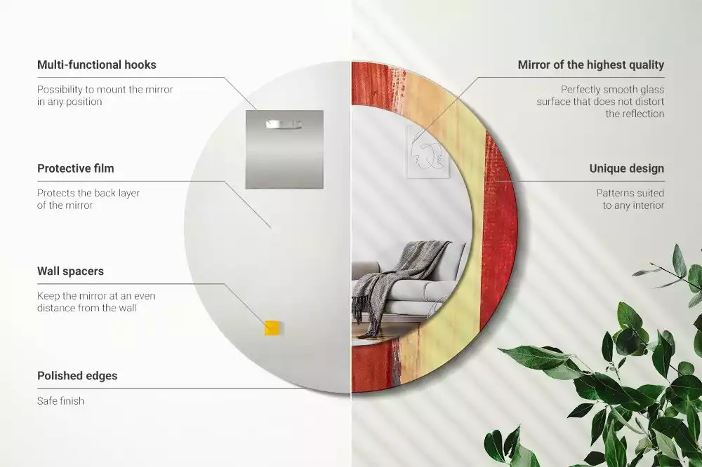 Espelho decorativo redondo Pintura abstrata