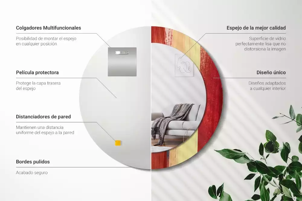 Espelho decorativo redondo Pintura abstrata