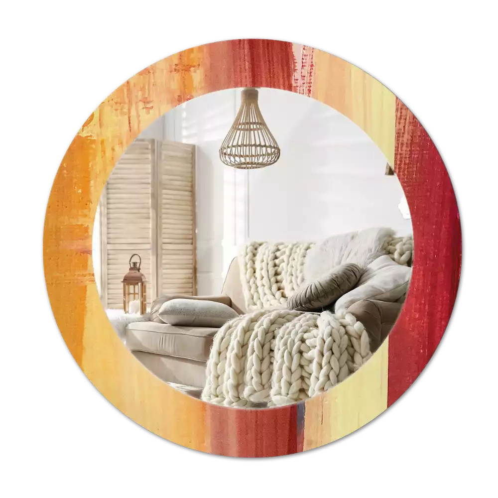 Espelho decorativo redondo Pintura abstrata