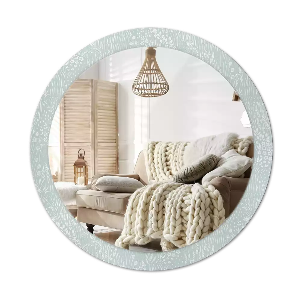 Espelho decorativo redondo Um caracol no prado