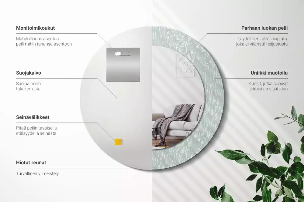 Espelho decorativo redondo Um caracol no prado