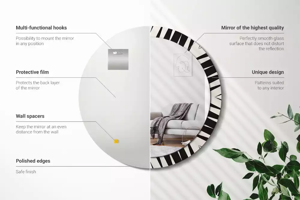 Espelho decorativo redondo Geometria abstrata