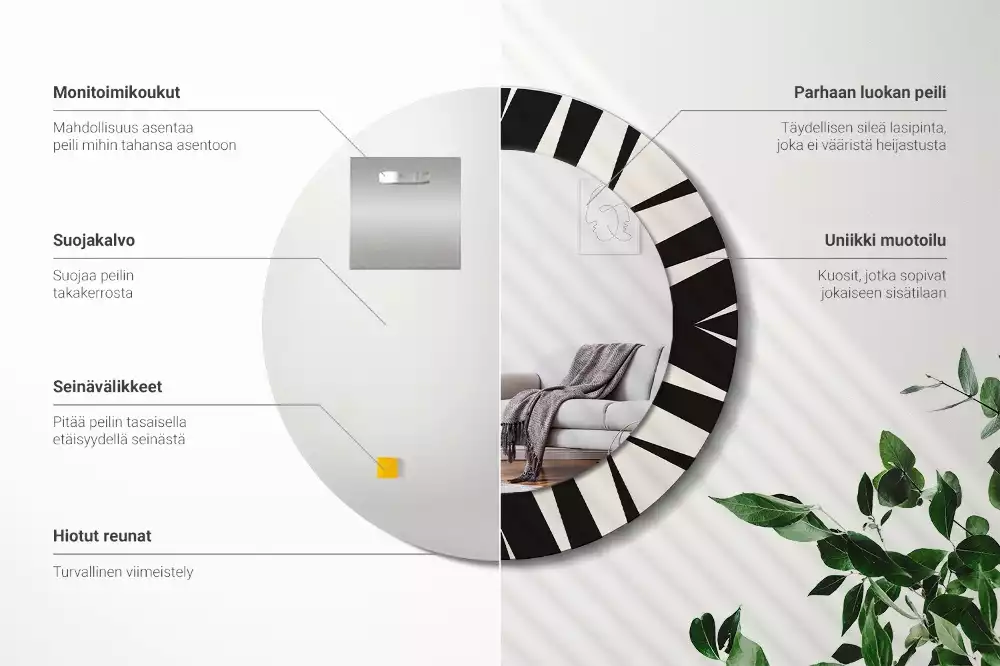 Espelho decorativo redondo Geometria abstrata