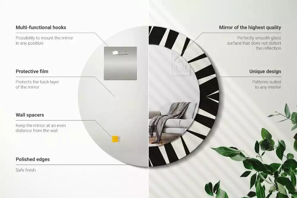 Espelho decorativo redondo Geometria abstrata