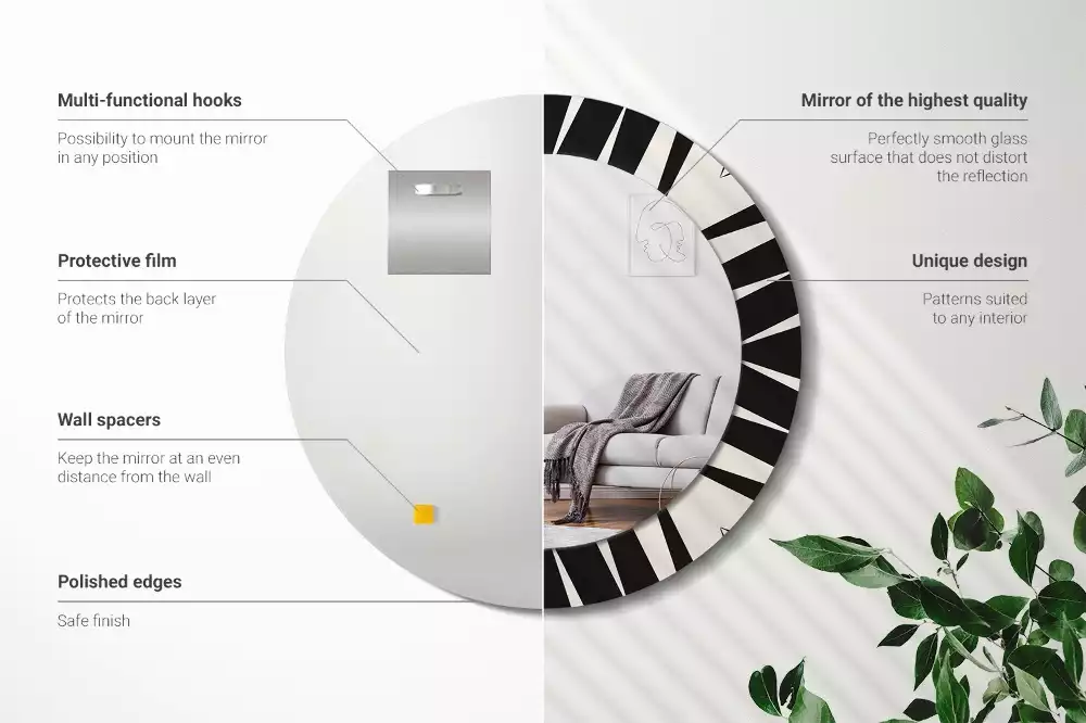 Espelho decorativo redondo Geometria abstrata