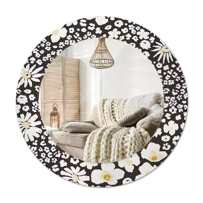 Espelho decorativo redondo Margaridas