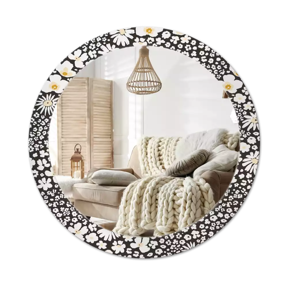 Espelho decorativo redondo Margaridas