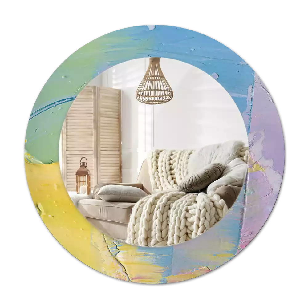 Espelho redondo decorativo Textura de tinta a óleo