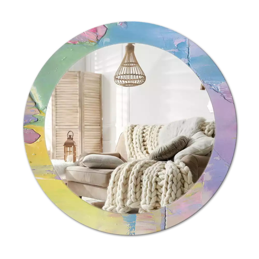 Espelho redondo decorativo Textura de tinta a óleo