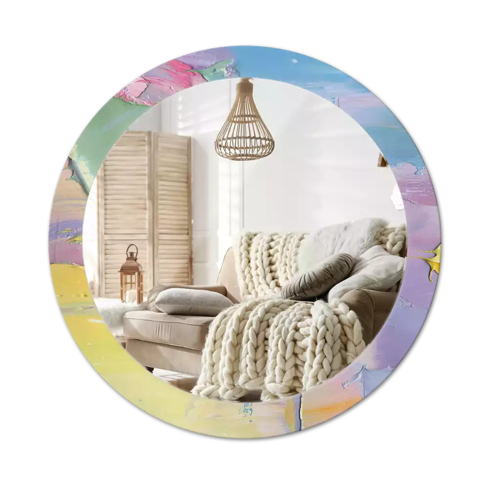 Espelho redondo decorativo Textura de tinta a óleo