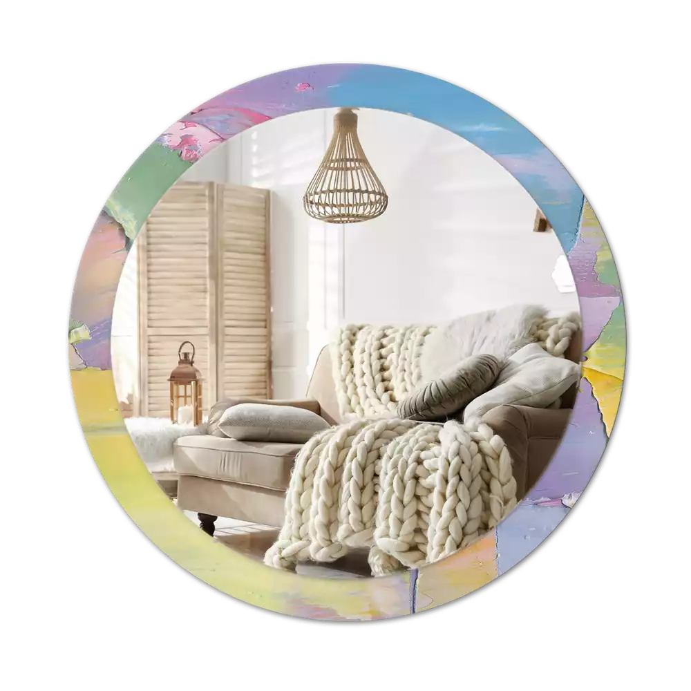 Espelho redondo decorativo Textura de tinta a óleo