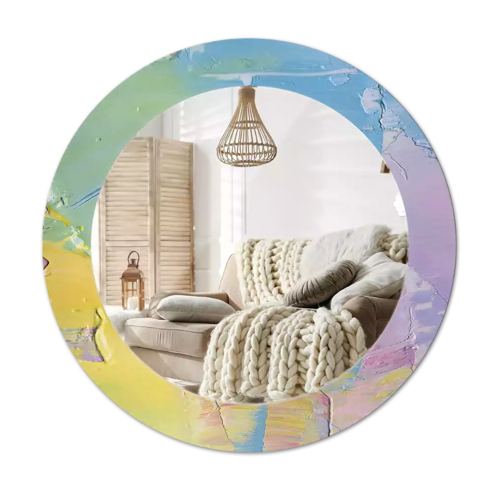 Espelho redondo decorativo Textura de tinta a óleo