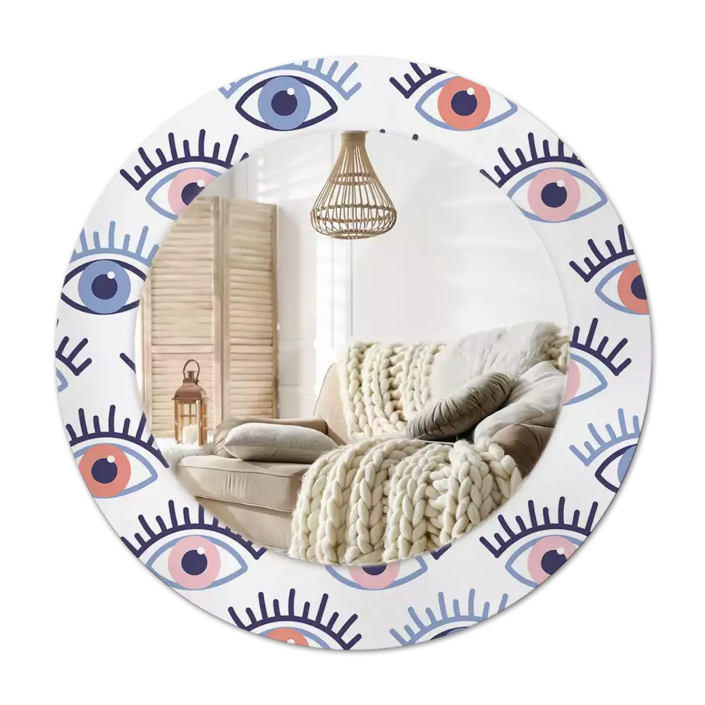 Espelho redondo decorativo Olhos