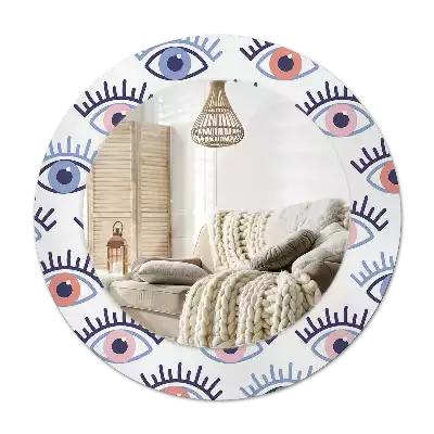 Espelho redondo decorativo Olhos