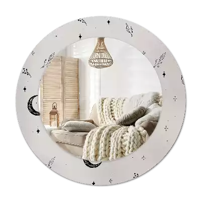 Espelho decorativo redondo Plantas rabiscadas