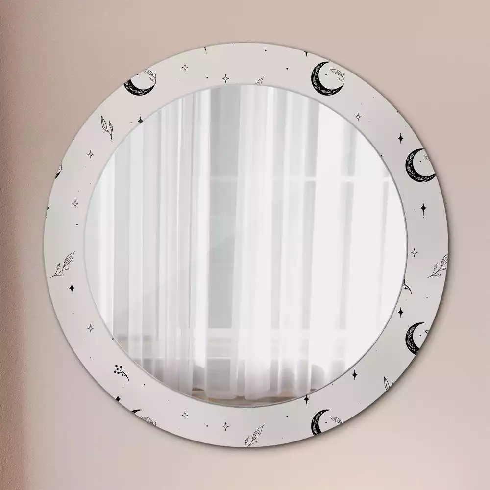 Espelho decorativo redondo Plantas rabiscadas