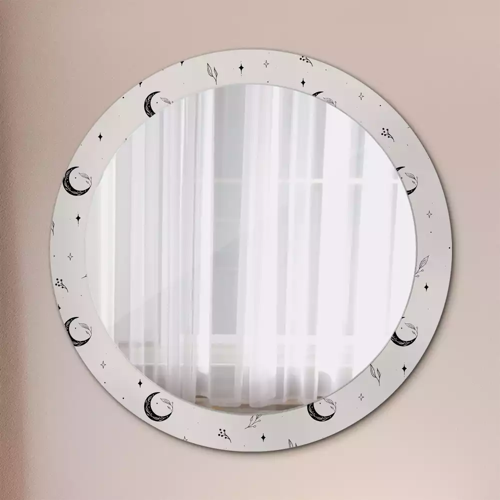 Espelho decorativo redondo Plantas rabiscadas