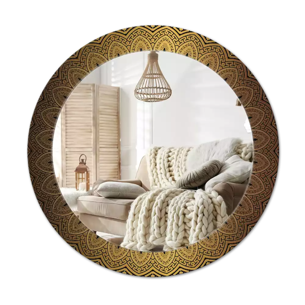 Espelho decorativo redondo ornamento grego
