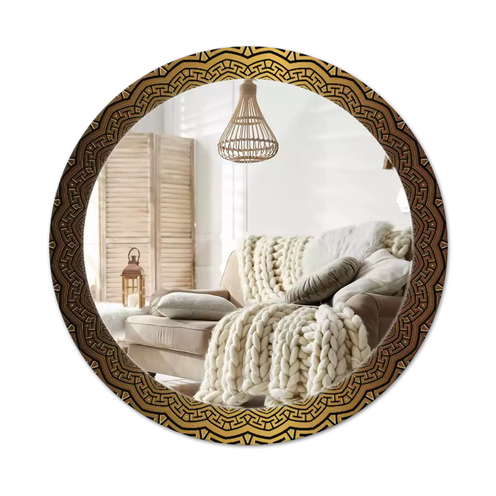 Espelho decorativo redondo ornamento grego