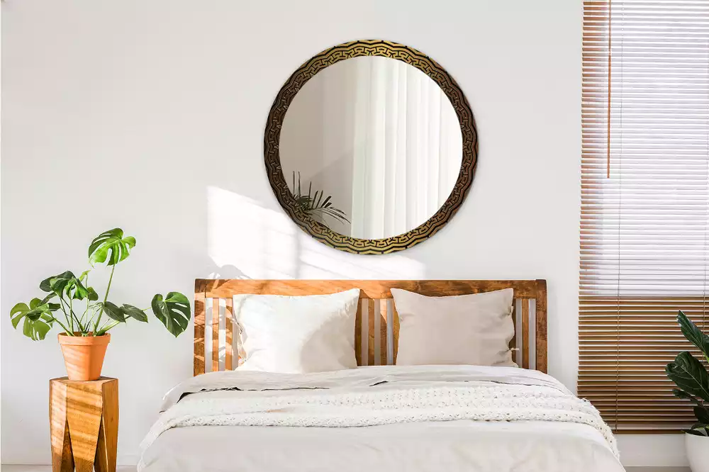 Espelho decorativo redondo ornamento grego