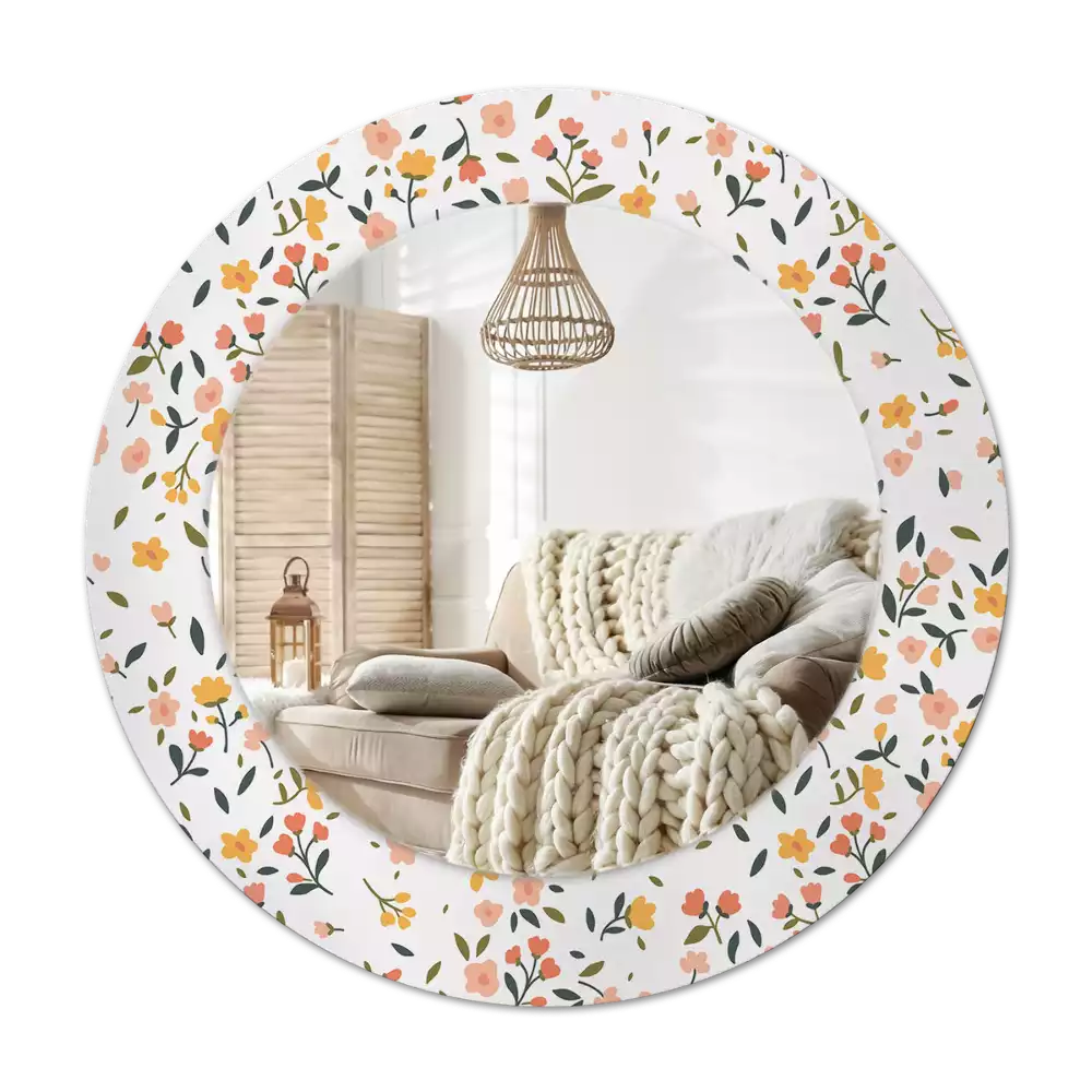 Espelho redondo decorativo Pequenas flores