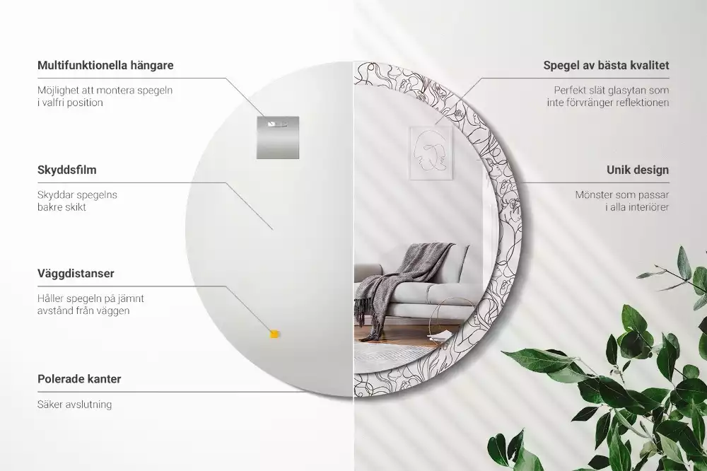 Espelho decorativo redondo Rostos da Linha