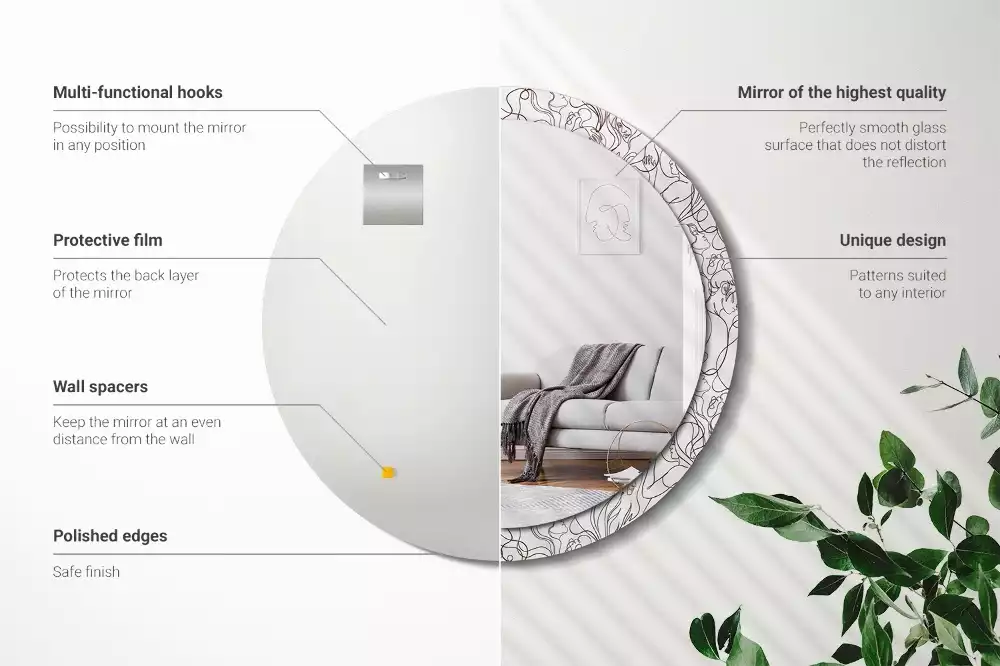 Espelho decorativo redondo Rostos da Linha