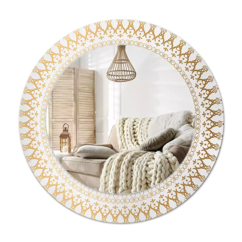 Espelho redondo decorativo mandala indiana