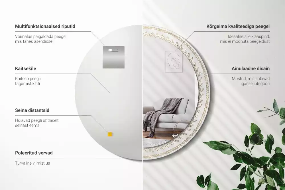 Espelho redondo decorativo mandala indiana