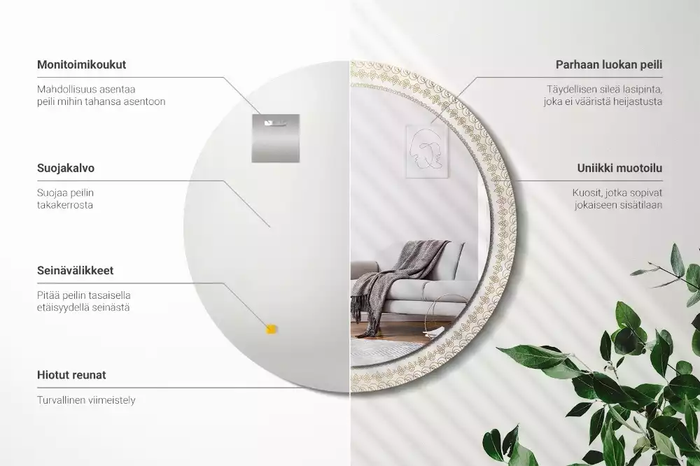 Espelho redondo decorativo mandala indiana