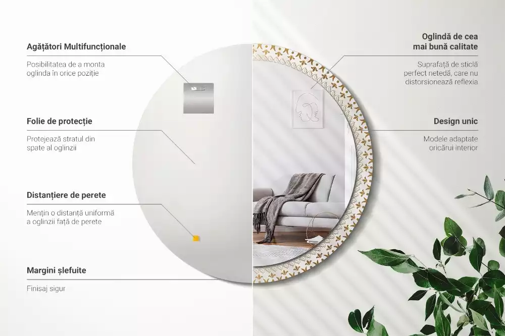 Espelho redondo decorativo mandala indiana