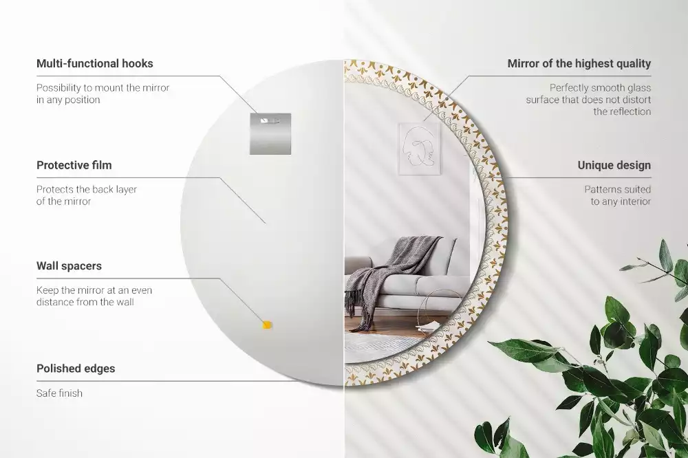 Espelho redondo decorativo mandala indiana